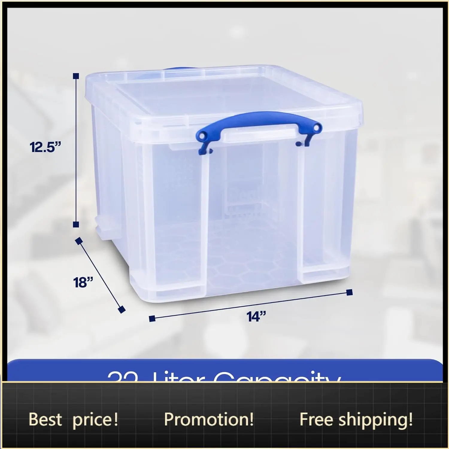 Really Useful Box 32 Liters Storage Bin Container with Snap Lid and Clip Lock Handles for Lidded Home and Office Storage Organiz
Really Useful Box 32 Liters Storage Bin Container with Snap Lid and Clip Lock Handles for Lidded Home and Office Storage Organiz