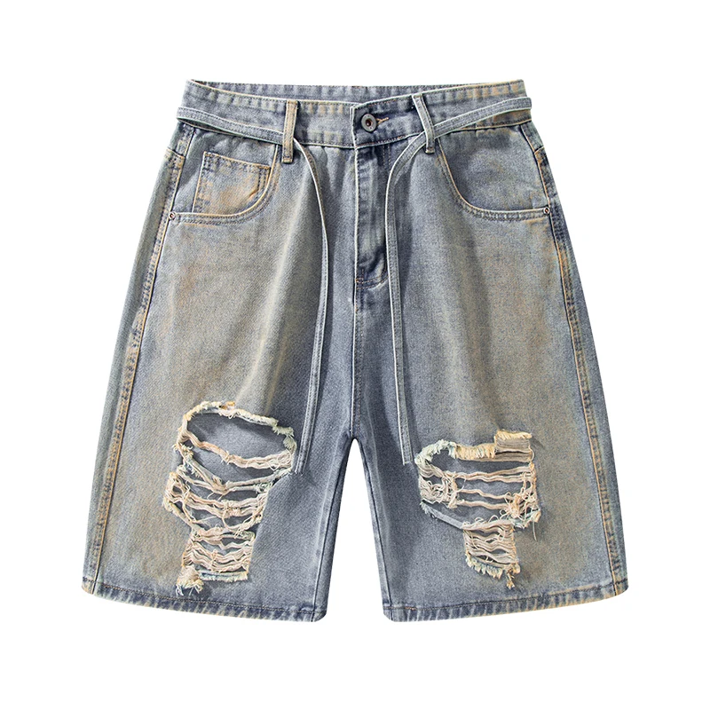Baggy Men's Denim Shorts Summer Vintage Rock Hip Hop Ripped Hole Washed Denim Pants Y2K Streetwear Loose Knee-length Jeans
Baggy Men's Denim Shorts Summer Vintage Rock Hip Hop Ripped Hole Washed Denim Pants Y2K Streetwear Loose Knee-length Jeans