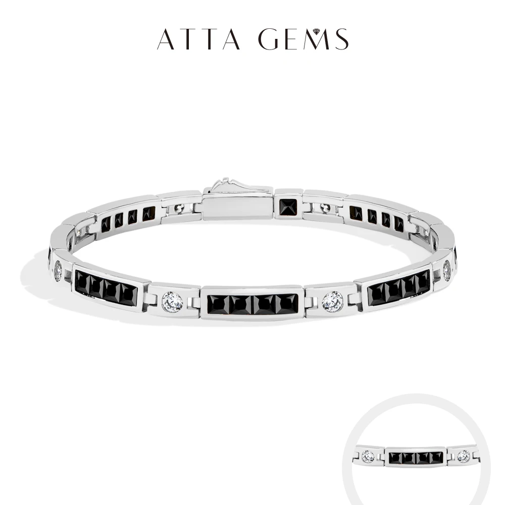 ATTAGEMS Princess Cut 3*3mm Black Spinel Bracelets forWomen Men S925 Silver Zircon Tennis Bracelet Fine Jewelry With Certificate
ATTAGEMS Princess Cut 3*3mm Black Spinel Bracelets forWomen Men S925 Silver Zircon Tennis Bracelet Fine Jewelry With Certificate