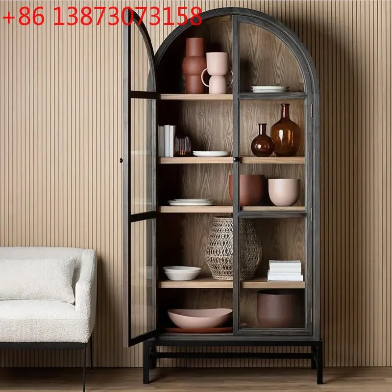 American solid wood arched bookcase household display glass door display cabinet Nordic simple dining side cabinet
American solid wood arched bookcase household display glass door display cabinet Nordic simple dining side cabinet