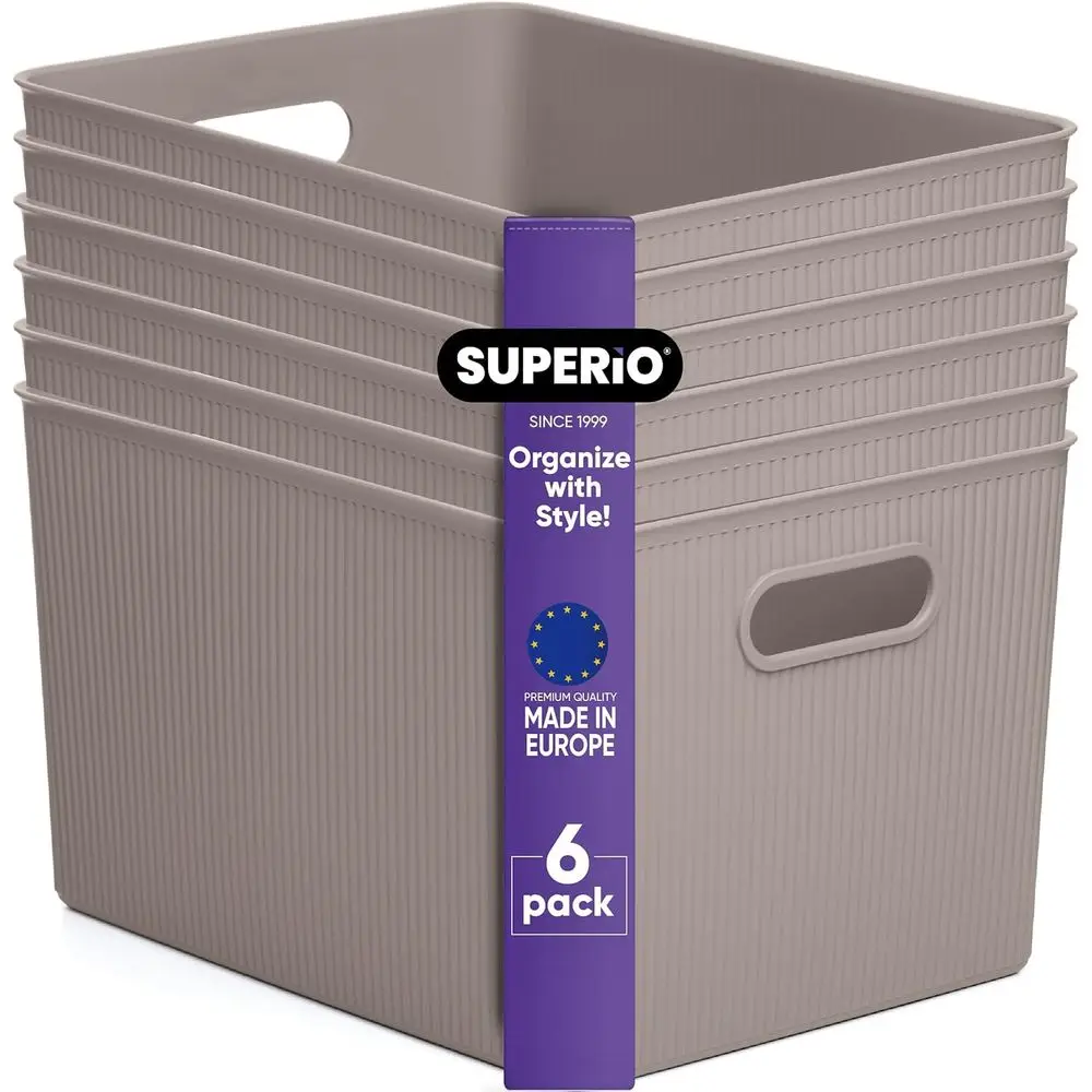 X-Large Taupe Plastic Storage Bins Organizer, 6-Pack, 22L/23Q, Ideal for Home, Closet & Shelves
X-Large Taupe Plastic Storage Bins Organizer, 6-Pack, 22L/23Q, Ideal for Home, Closet & Shelves