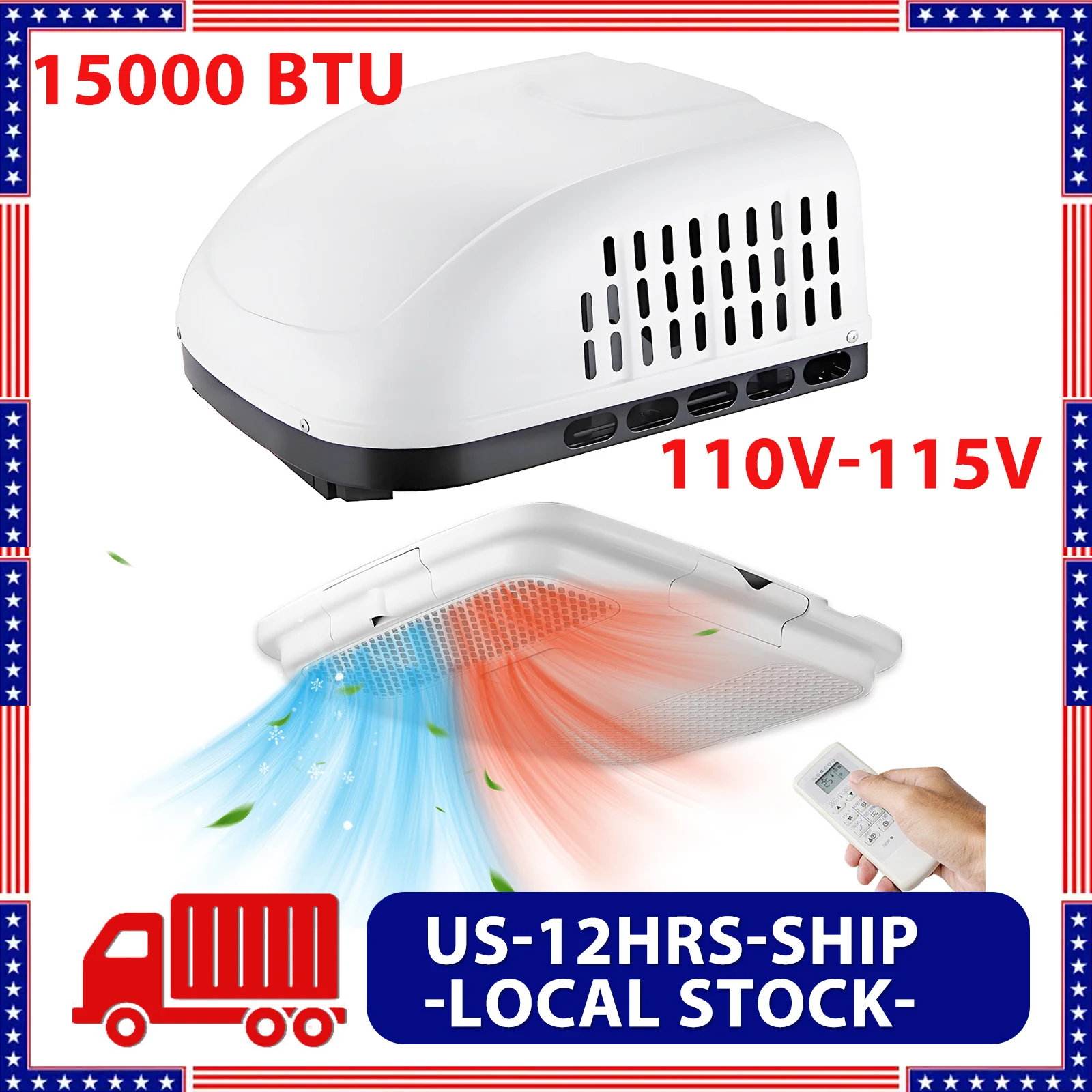 Treeligo 115V 15000BTU Cool RV Air conditioning Camper Van Caravan Air Conditioner Roof Electric Automotive Parking Motorhome AC
Treeligo 115V 15000BTU Cool RV Air conditioning Camper Van Caravan Air Conditioner Roof Electric Automotive Parking Motorhome AC
