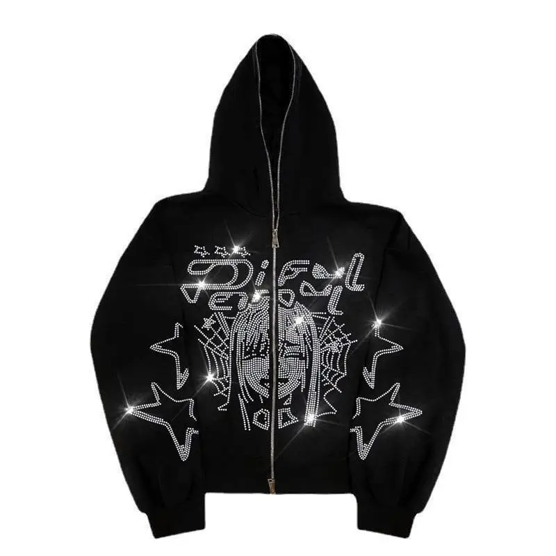 Anime Rhinestone Print Pattern Full Zipper Hoodies Sweatshirt Women Men Fashion Streetwear Gothic Hip Hop Autumn Hoodie Jacket
Anime Rhinestone Print Pattern Full Zipper Hoodies Sweatshirt Women Men Fashion Streetwear Gothic Hip Hop Autumn Hoodie Jacket
