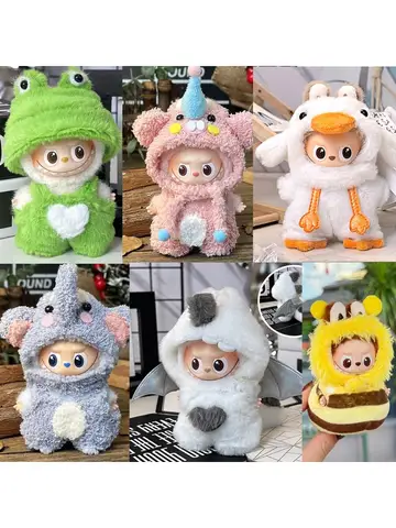 Cute Animal Themed Clothing For Mini Labubu V4 The Monsters Pin Doll Clothes Accessories Ropa Labubu