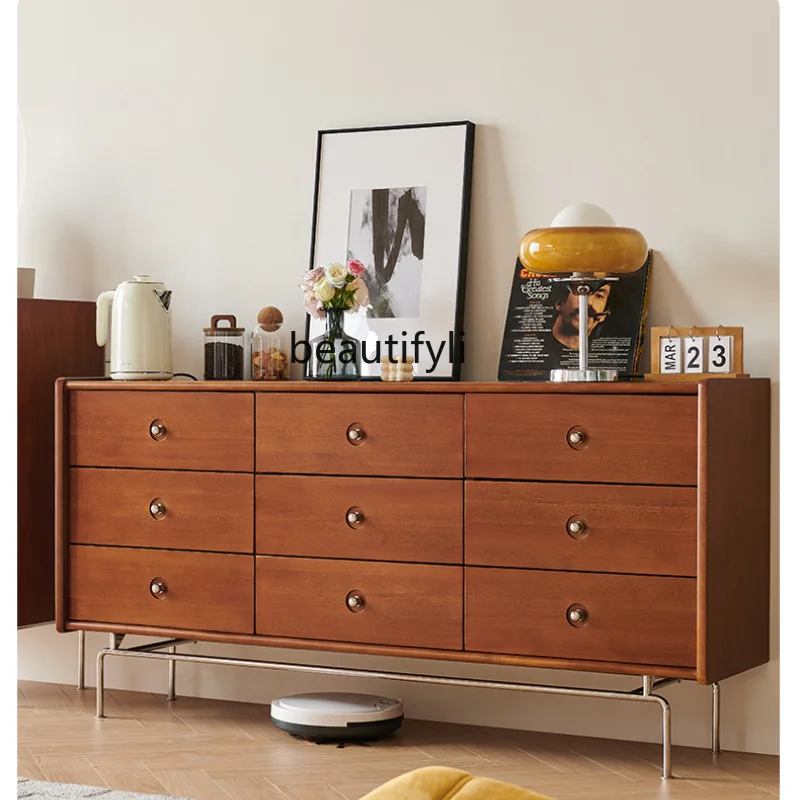 Nordic Solid Wood Nine-Drawer Cabinet Vintage Storage Side Cabinet Living Room Bedroom Tailstock Small Apartment Storage
Nordic Solid Wood Nine-Drawer Cabinet Vintage Storage Side Cabinet Living Room Bedroom Tailstock Small Apartment Storage