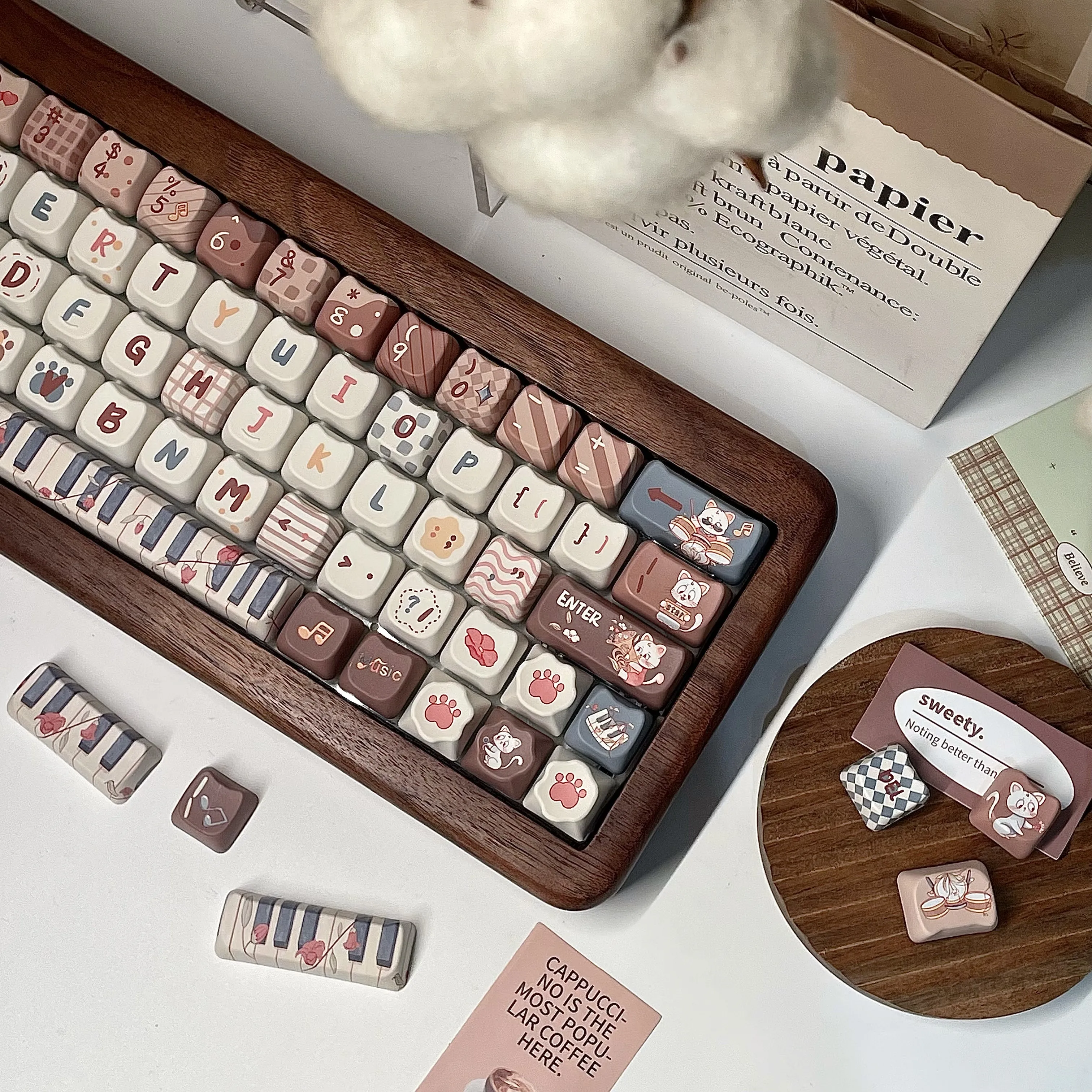 142 Key MAO Profile Cat Concert Keycaps for DIY Mechanical Keyboard Brown Coffee Color Unique Cat Head Design Cute Keycap
142 Key MAO Profile Cat Concert Keycaps for DIY Mechanical Keyboard Brown Coffee Color Unique Cat Head Design Cute Keycap