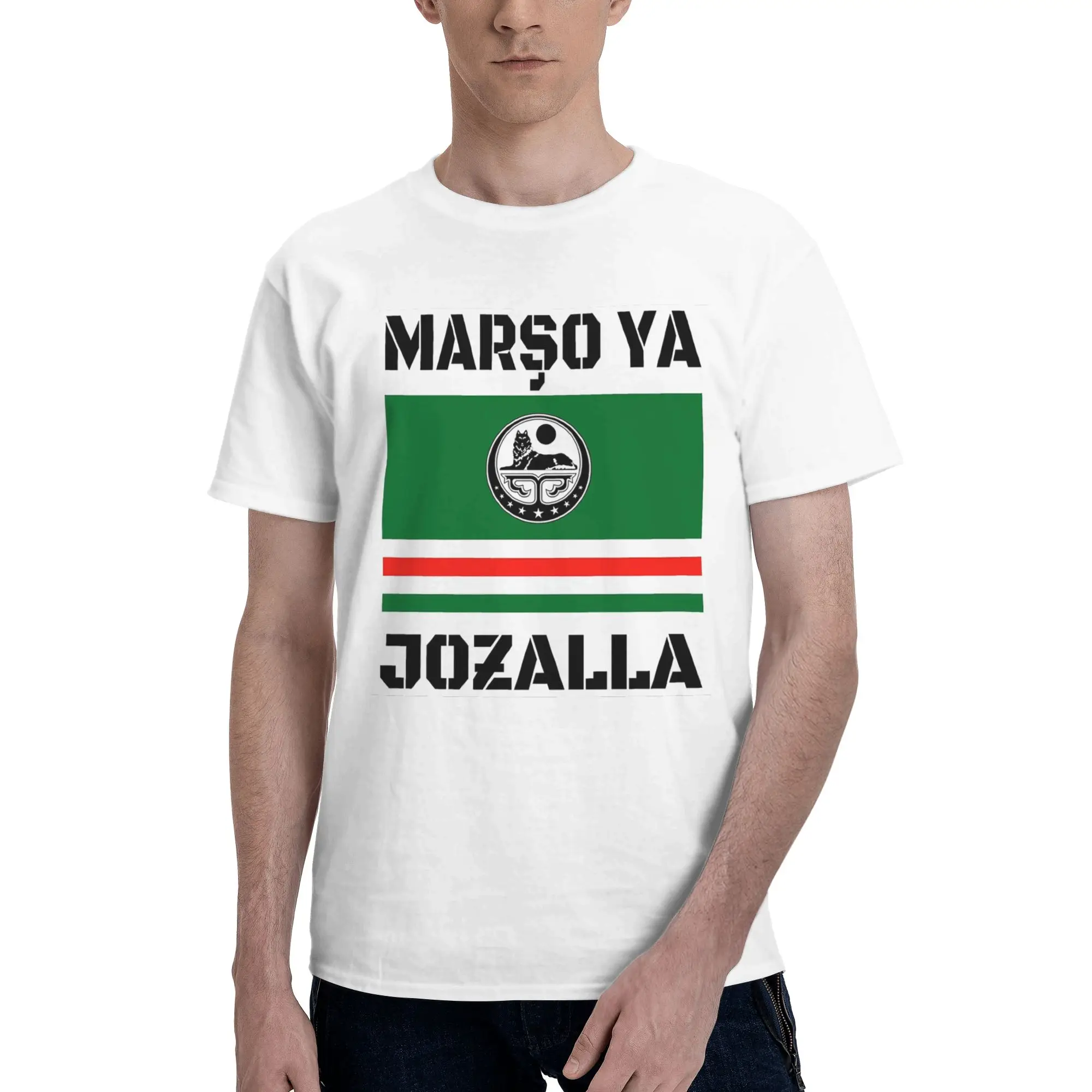 Marso ya Jozalla Ichkeria Футболка из 100% хлопка с флагом, мужские футболки большого размера, мужские футболки с круглым вырезом и коротким рукавом, S-6XL
Marso ya Jozalla Ichkeria Футболка из 100% хлопка с флагом, мужские футболки большого размера, мужские футболки с круглым вырезом и коротким рукавом, S-6XL