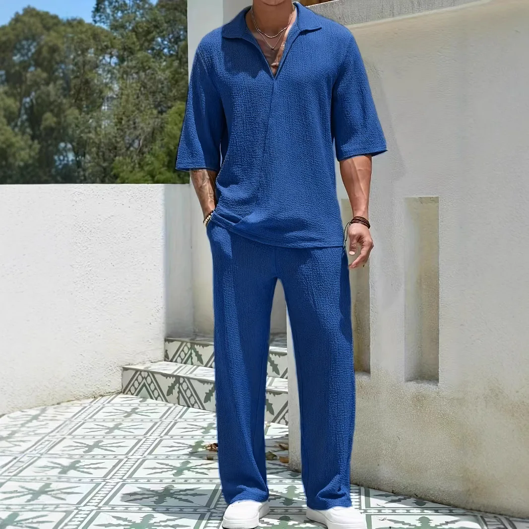 2025 American Style Summer New Fashion Men's Daily Solid Color 2 Piece Sets Long Sleeve Turn-down Collar Zipper Sweatshirt Pants
2025 American Style Summer New Fashion Men's Daily Solid Color 2 Piece Sets Long Sleeve Turn-down Collar Zipper Sweatshirt Pants