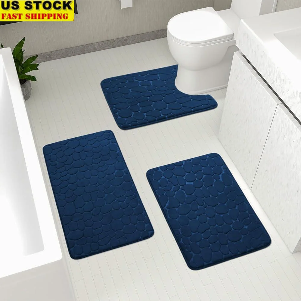 3 Piece Cobblestone Memory Foam Bath Mats Set Extra Thick Non Slip Bathroom Rugs Quick Drying Soft Velvet Absorbent Floor Mat
3 Piece Cobblestone Memory Foam Bath Mats Set Extra Thick Non Slip Bathroom Rugs Quick Drying Soft Velvet Absorbent Floor Mat