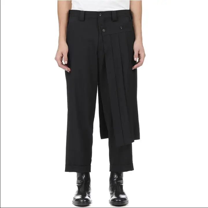 New Men's Personalized Spliced Straight Skirt Trousers for Stage Show Men's Straight Fashion Loose Pants Customized Large Size
New Men's Personalized Spliced Straight Skirt Trousers for Stage Show Men's Straight Fashion Loose Pants Customized Large Size