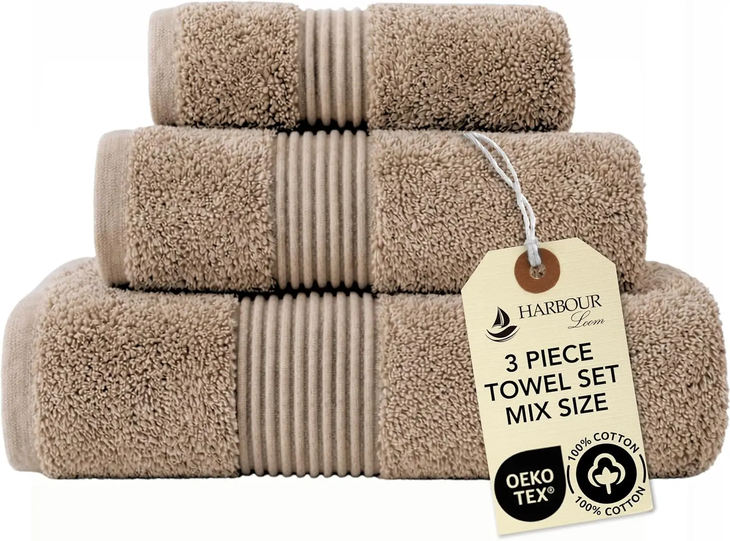 3-Piece Luxury Bath Towel Set - 600 GSM Turkish Cotton, Soft & Absorbent (Taupe Quartz)
3-Piece Luxury Bath Towel Set - 600 GSM Turkish Cotton, Soft & Absorbent (Taupe Quartz)