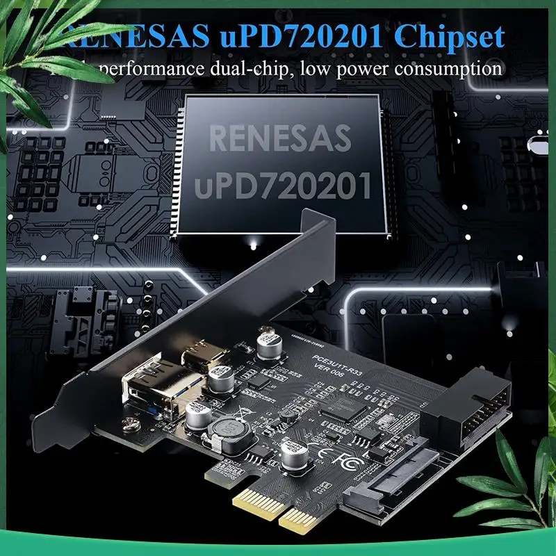 PCI-E 1X к USB 3.2 Gen1 USB3.2 Type-C Передняя карта адаптера Пластиковая карта расширения
PCI-E 1X к USB 3.2 Gen1 USB3.2 Type-C Передняя карта адаптера Пластиковая карта расширения