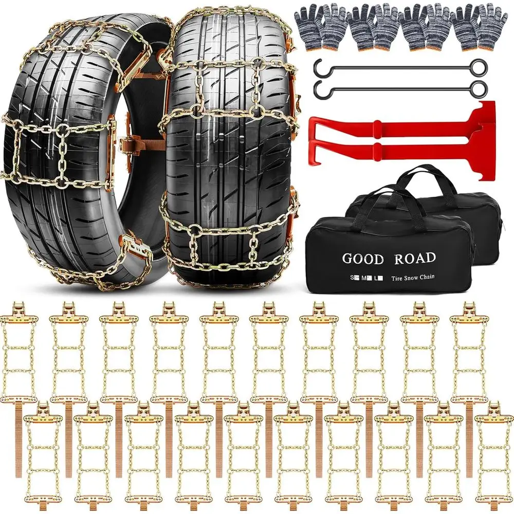 12-Piece Snow Tire Chains for 215-285mm SUV/Truck Tires, Quick and Easy Fit, Durable Anti-Slip Chains
12-Piece Snow Tire Chains for 215-285mm SUV/Truck Tires, Quick and Easy Fit, Durable Anti-Slip Chains
