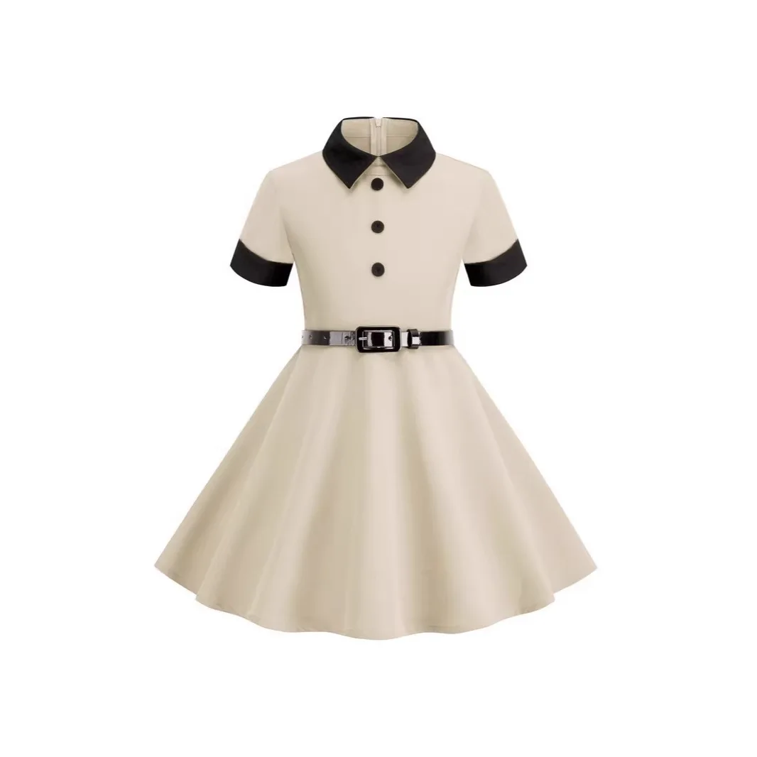 UNITIM Summer Children Girls Dress Cotton Turn Down Collar Kids Girls Retro Dress Spliced Short Sleeve 2-10Y Girl Princess Dress
UNITIM Summer Children Girls Dress Cotton Turn Down Collar Kids Girls Retro Dress Spliced Short Sleeve 2-10Y Girl Princess Dress