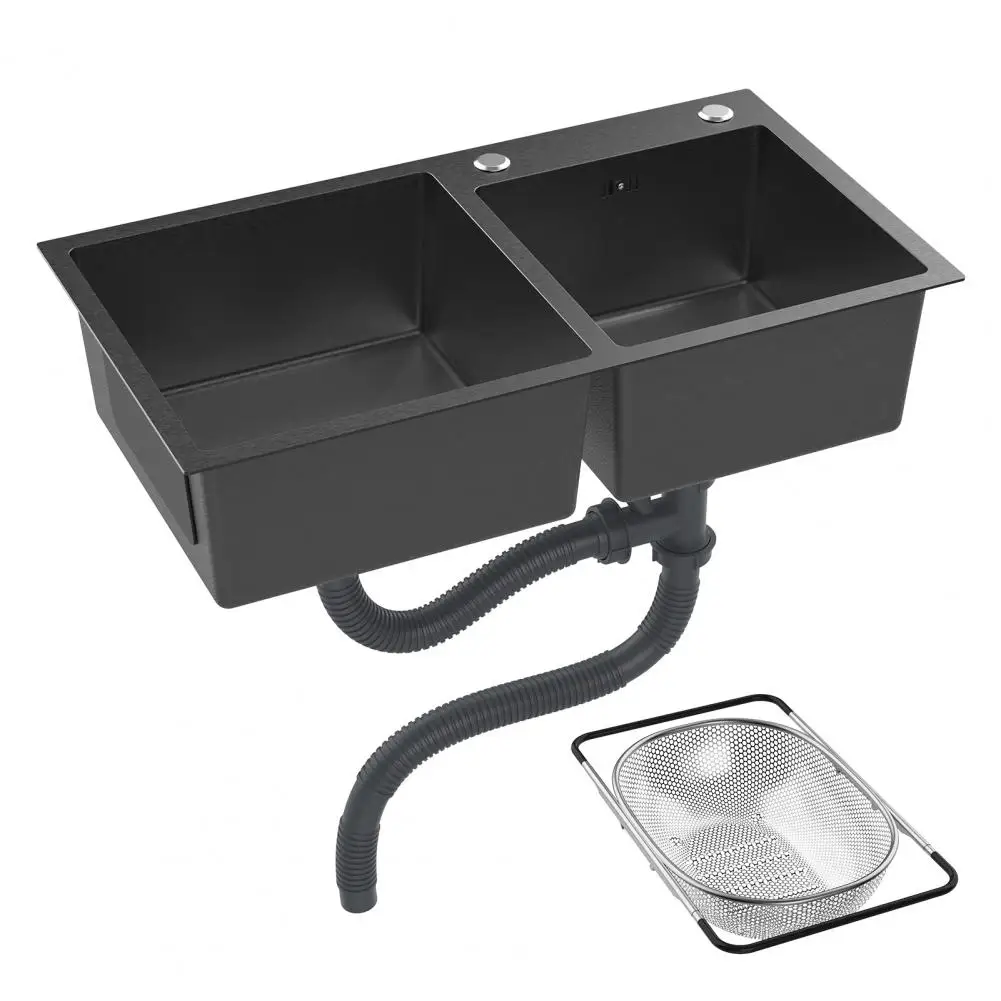 Nano Coating Double Bowl Kitchen Sink, 30.7x16.9in Stainless Steel Drop-in Sink with Drain Parts for Modern Kitchen
Nano Coating Double Bowl Kitchen Sink, 30.7x16.9in Stainless Steel Drop-in Sink with Drain Parts for Modern Kitchen