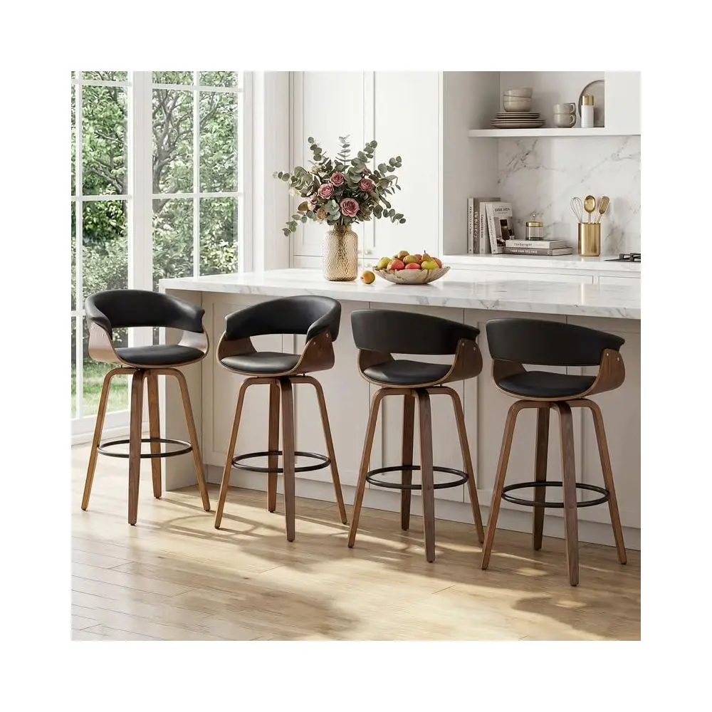 Inch Bar Height Barstools Set of 4, Mid Century Modern Bar Stools with Bentwood Frame holstered Seat for Bar Cafe Pub, Black
Inch Bar Height Barstools Set of 4, Mid Century Modern Bar Stools with Bentwood Frame holstered Seat for Bar Cafe Pub, Black