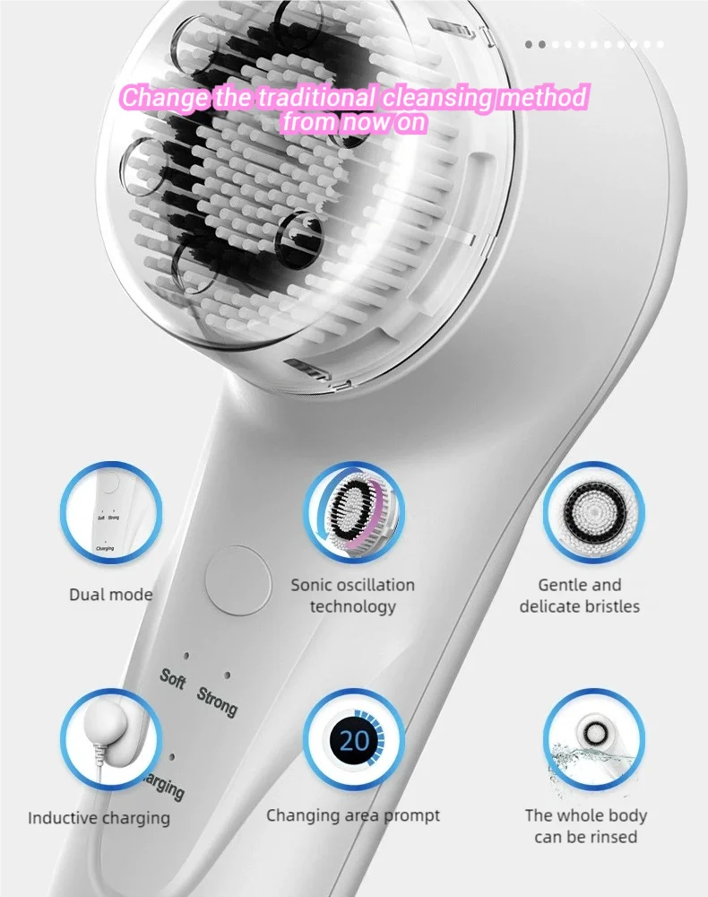 Portable 3 Model Sound Wave Silicone Face Wash Pore Cleaner Blackhead Acne Remover Waterproof Sonic Facial Cleansing Brush
Portable 3 Model Sound Wave Silicone Face Wash Pore Cleaner Blackhead Acne Remover Waterproof Sonic Facial Cleansing Brush