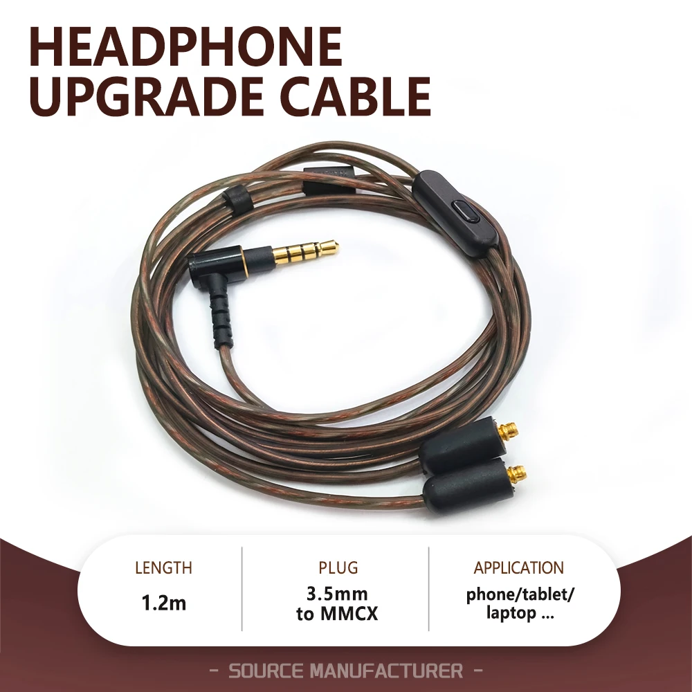 Brand 3.5MM Jack to MMCX Earphone Upgrade Cable Headphone Audio Replacement Cable for SONY XBA-N3AP N1AP Audio AUX cable
Brand 3.5MM Jack to MMCX Earphone Upgrade Cable Headphone Audio Replacement Cable for SONY XBA-N3AP N1AP Audio AUX cable