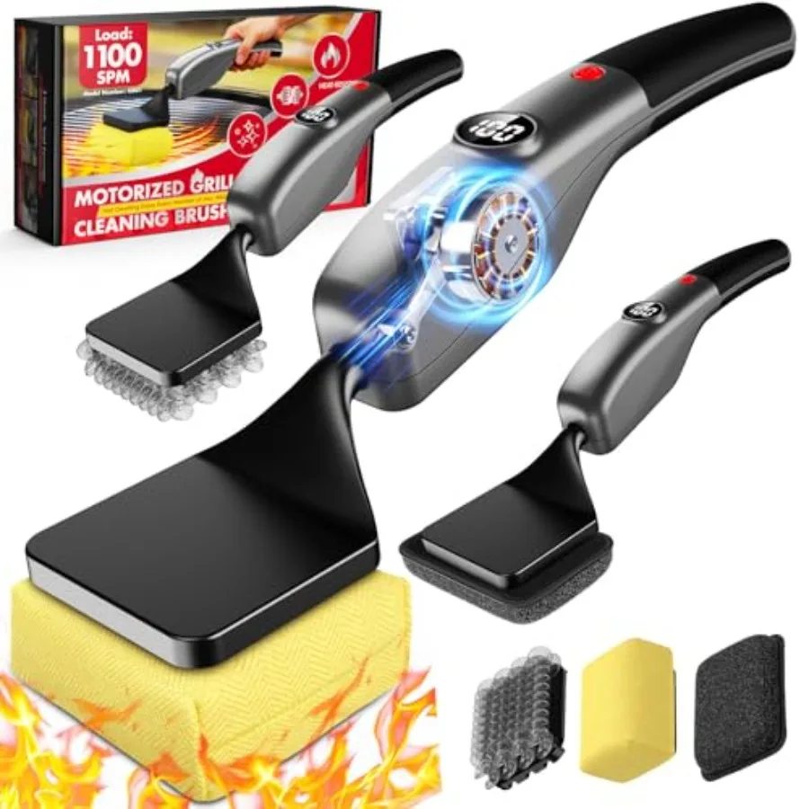 Reciprocating Electric Grill Brush, Fire-Resistant BBQ Grill Brush, Bristle-Free Grill Brush for Outdoor Grill, Grill Cleaner w
Reciprocating Electric Grill Brush, Fire-Resistant BBQ Grill Brush, Bristle-Free Grill Brush for Outdoor Grill, Grill Cleaner w