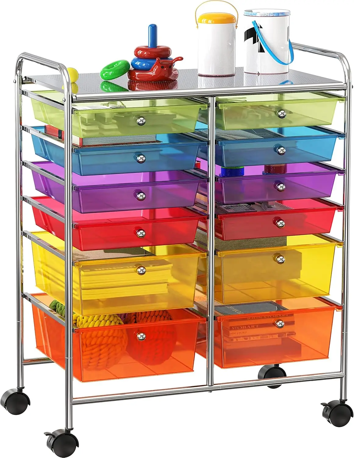 12-Drawer Rolling Utility Cart for Art Craft Storage, Multicolor Organizer
12-Drawer Rolling Utility Cart for Art Craft Storage, Multicolor Organizer