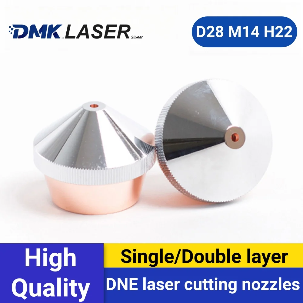 DMK DNE high power Laser cutting Nozzles D28 M14 H22 Single/Double Layer Chrome-plated Caliber 1.0-4.0 for Fiber Cutting Machine
DMK DNE high power Laser cutting Nozzles D28 M14 H22 Single/Double Layer Chrome-plated Caliber 1.0-4.0 for Fiber Cutting Machine