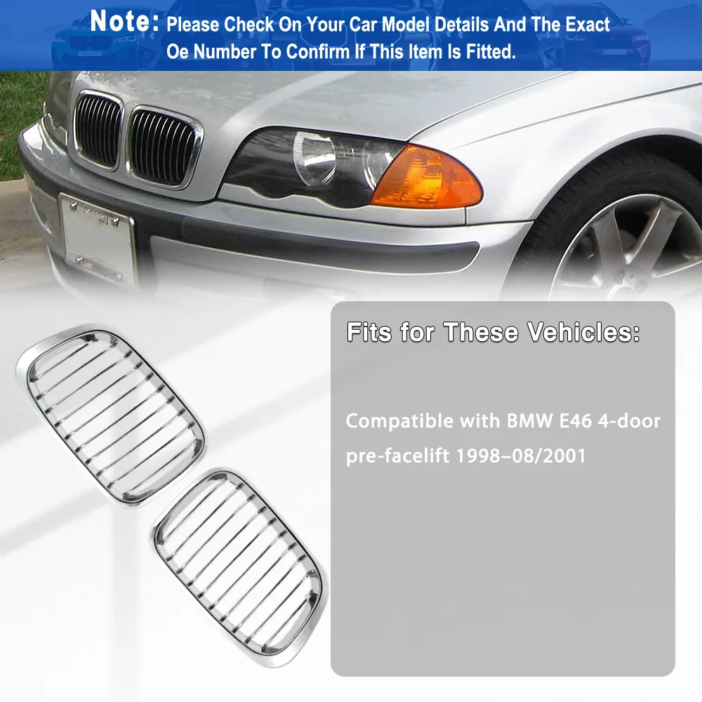 Car Front Bumper Grilles Racing Grill for BMW E46 4-door pre-facelift 1998 1999 2000 2001 51138208489 51138208490
Car Front Bumper Grilles Racing Grill for BMW E46 4-door pre-facelift 1998 1999 2000 2001 51138208489 51138208490