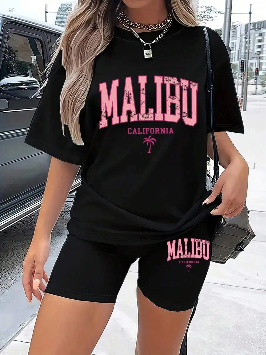 NostaNoir Ladies' Printed Casual Short Sleeve T-Shirt And Shorts Set 12 Se8492c2c91a84708bc1eb74121e3fa40w