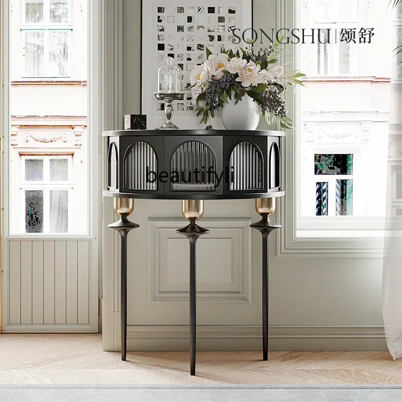 zxqFrench porch table case French semicircular porch storage table corridor aisle end cabinet
zxqFrench porch table case French semicircular porch storage table corridor aisle end cabinet