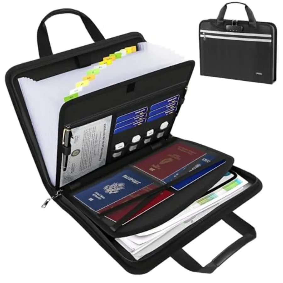 Accordion File Organizer with Lock, Fireproof Expanding File Folders with 13 Pockets Important Document Organizer with Handle a
Accordion File Organizer with Lock, Fireproof Expanding File Folders with 13 Pockets Important Document Organizer with Handle a