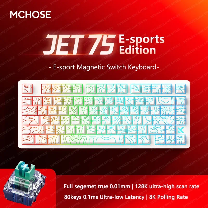 Mchose Jet75 Wired Gaming Magnetic Switch Mechanical Keyboards 8K Polling Rate 128K Scan Rate RT 0.01mm Hotswap Esports Keyboard
Mchose Jet75 Wired Gaming Magnetic Switch Mechanical Keyboards 8K Polling Rate 128K Scan Rate RT 0.01mm Hotswap Esports Keyboard