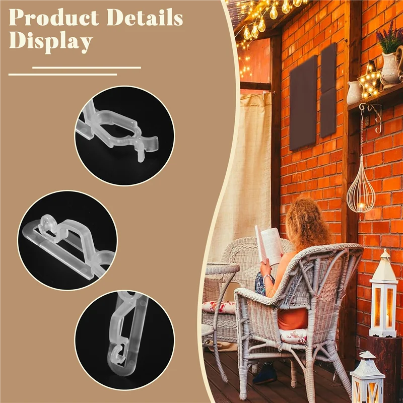 HGSW-Outdoor Light Clips Clip Hooks All In One Clips 100Pack, Universal Gutter And Shingle Clip Hooks For Hanging C7, C9 And Lig
HGSW-Outdoor Light Clips Clip Hooks All In One Clips 100Pack, Universal Gutter And Shingle Clip Hooks For Hanging C7, C9 And Lig