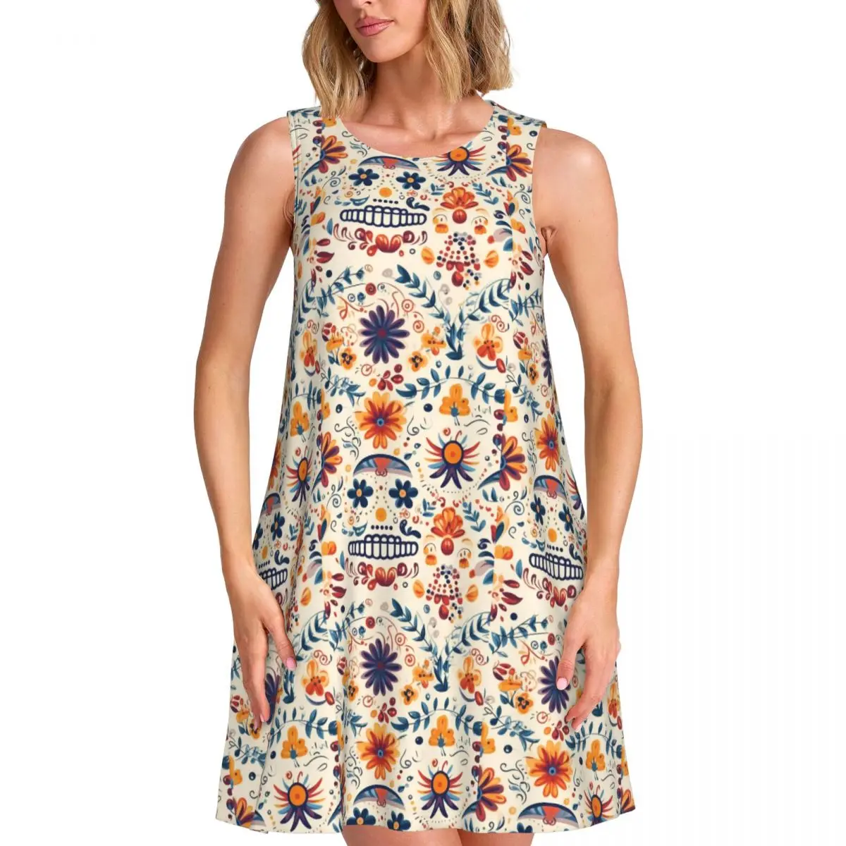 Custom Mexican Decorations Women's Summer Sleeveless Dresses Casual Sundresses Beach Cover Ups Sleeveless For Travels Dress
Custom Mexican Decorations Women's Summer Sleeveless Dresses Casual Sundresses Beach Cover Ups Sleeveless For Travels Dress
