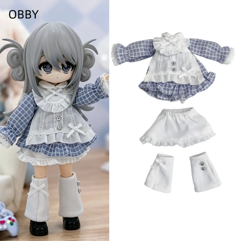 Милое синее клетчатое кружевное платье для куклы Obitsu 11, для OB11 Gsc 1/12 Asi 2.0 Molly P9 P10, одежда ручной работы для кукол.
Милое синее клетчатое кружевное платье для куклы Obitsu 11, для OB11 Gsc 1/12 Asi 2.0 Molly P9 P10, одежда ручной работы для кукол.