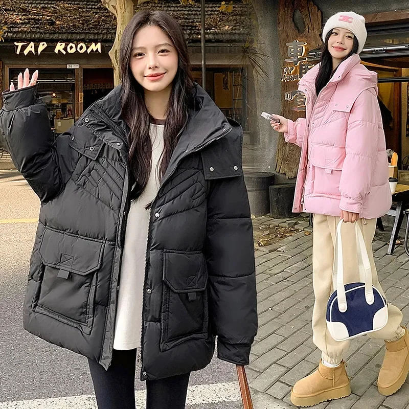 Women's down Cotton Jacket Hooded Loose Fit Autumn Winter New Style Korean Version plus Size Versatile Short Person Coat
Women's down Cotton Jacket Hooded Loose Fit Autumn Winter New Style Korean Version plus Size Versatile Short Person Coat