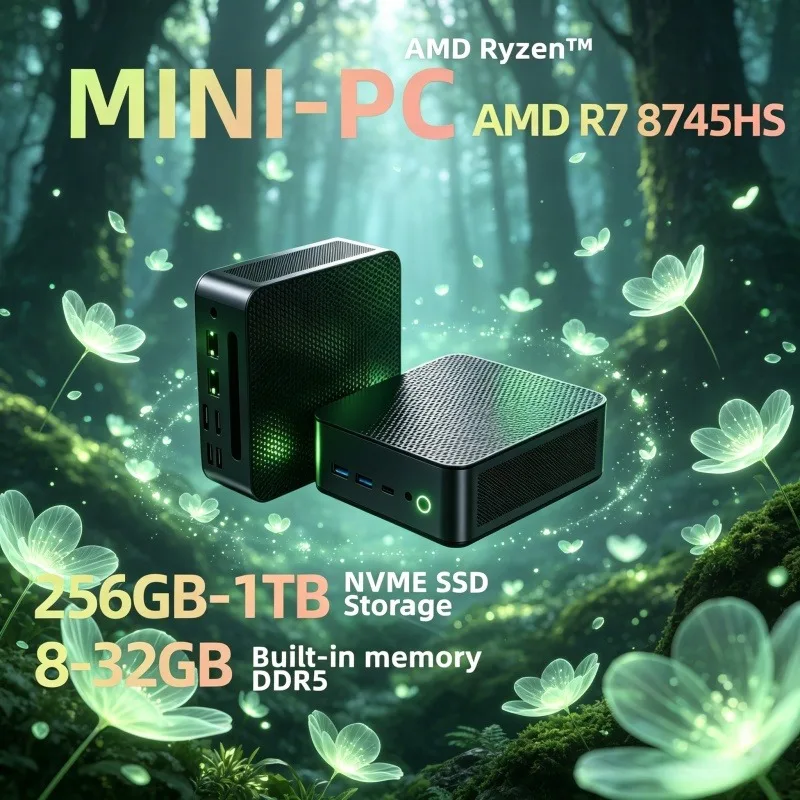 Powerful Ryzen 7 8745HS Mini PC Dual 2.5G LAN Port Dual DDR5 NVMe HD DP Type-C Multi-screen Windows11 Office Server Computer
Powerful Ryzen 7 8745HS Mini PC Dual 2.5G LAN Port Dual DDR5 NVMe HD DP Type-C Multi-screen Windows11 Office Server Computer