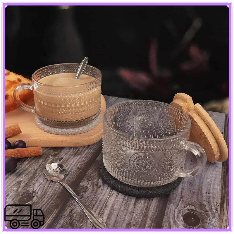 High Quality Vintage Coffee Glass Mugs Set Of 2, Glass Coffee Tea Cups With Bamboo Lids, Coaster And Spoons,15Oz Clear Embossed
High Quality Vintage Coffee Glass Mugs Set Of 2, Glass Coffee Tea Cups With Bamboo Lids, Coaster And Spoons,15Oz Clear Embossed