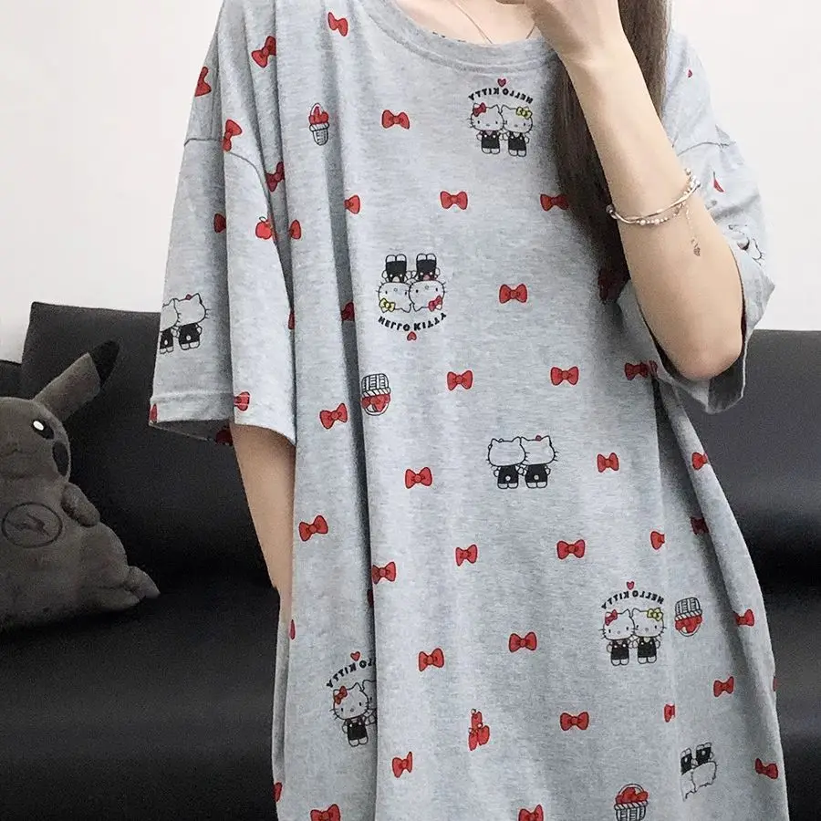 Hello Kitty Pajamas Cute Cartoon Printing Medium Length Night Skirt Fashion Comfort Leisure Versatile Household Clothes 2025 New
Hello Kitty Pajamas Cute Cartoon Printing Medium Length Night Skirt Fashion Comfort Leisure Versatile Household Clothes 2025 New