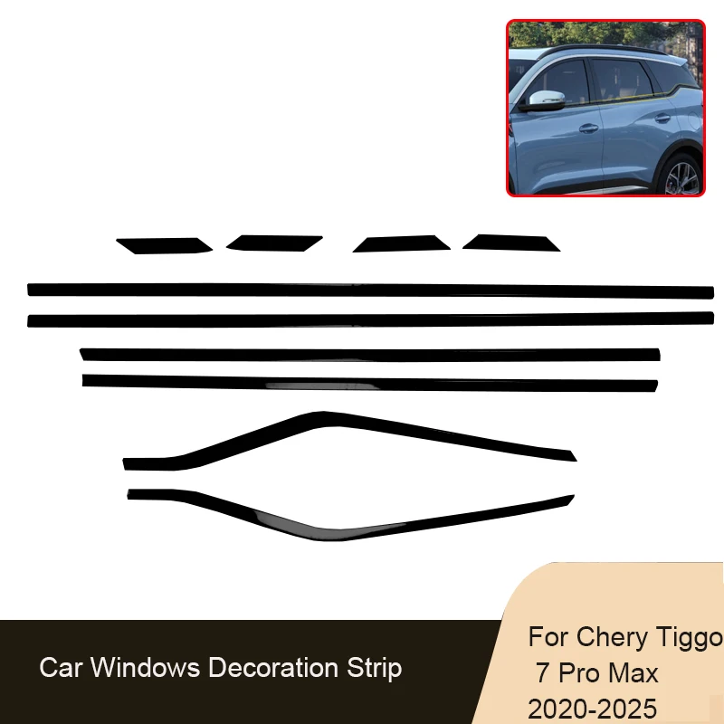 10PCS Bright Black Car Chrome Body Window Strip Protective Moulding Styling Trim Sticker For Chery Tiggo 7 Pro Max 2020-2025
10PCS Bright Black Car Chrome Body Window Strip Protective Moulding Styling Trim Sticker For Chery Tiggo 7 Pro Max 2020-2025