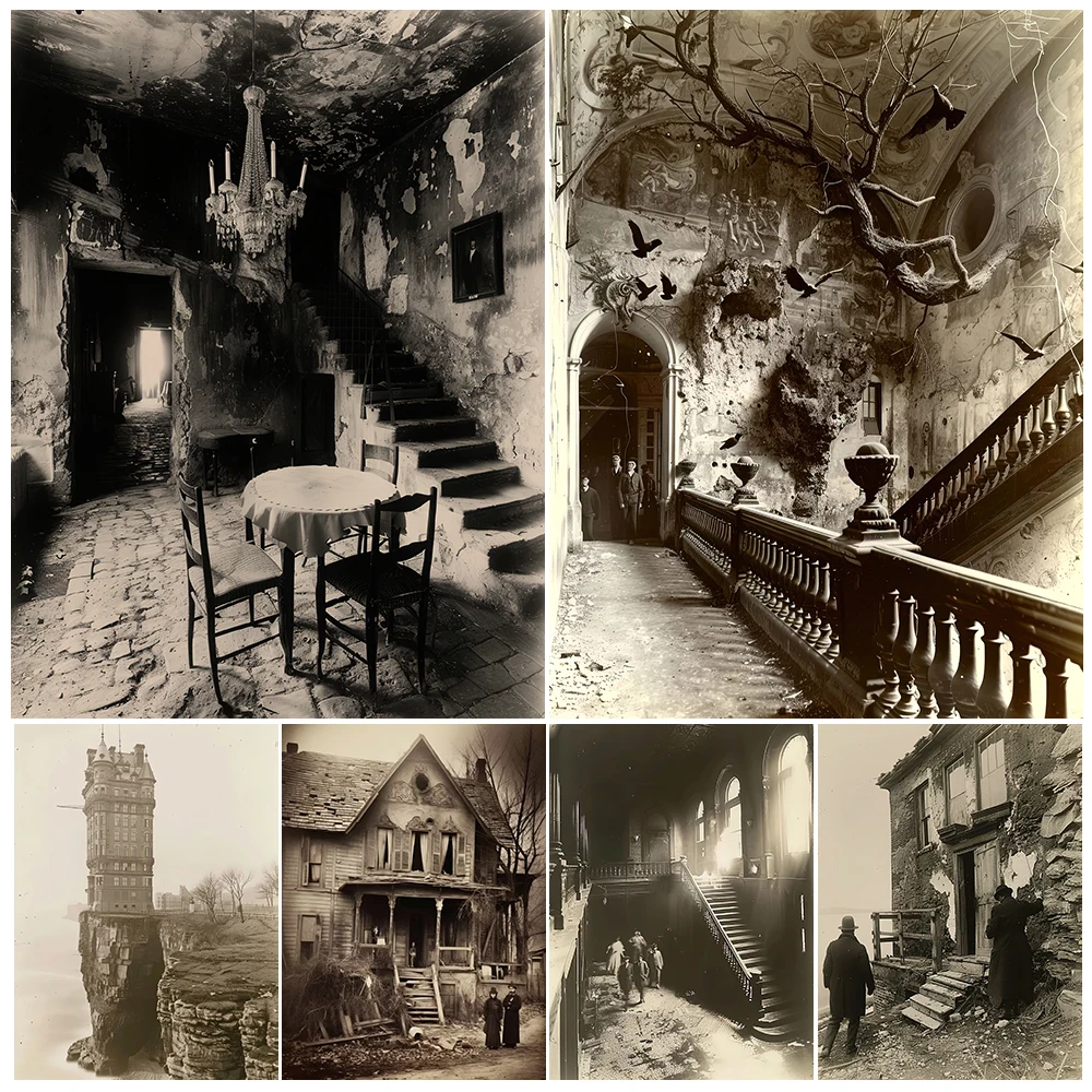 Ruined Haunted House Vintage Photography Wall Art Canvas Painting,Creepy Abandoned Old House Art Poster Print,Home Decoration
Ruined Haunted House Vintage Photography Wall Art Canvas Painting,Creepy Abandoned Old House Art Poster Print,Home Decoration