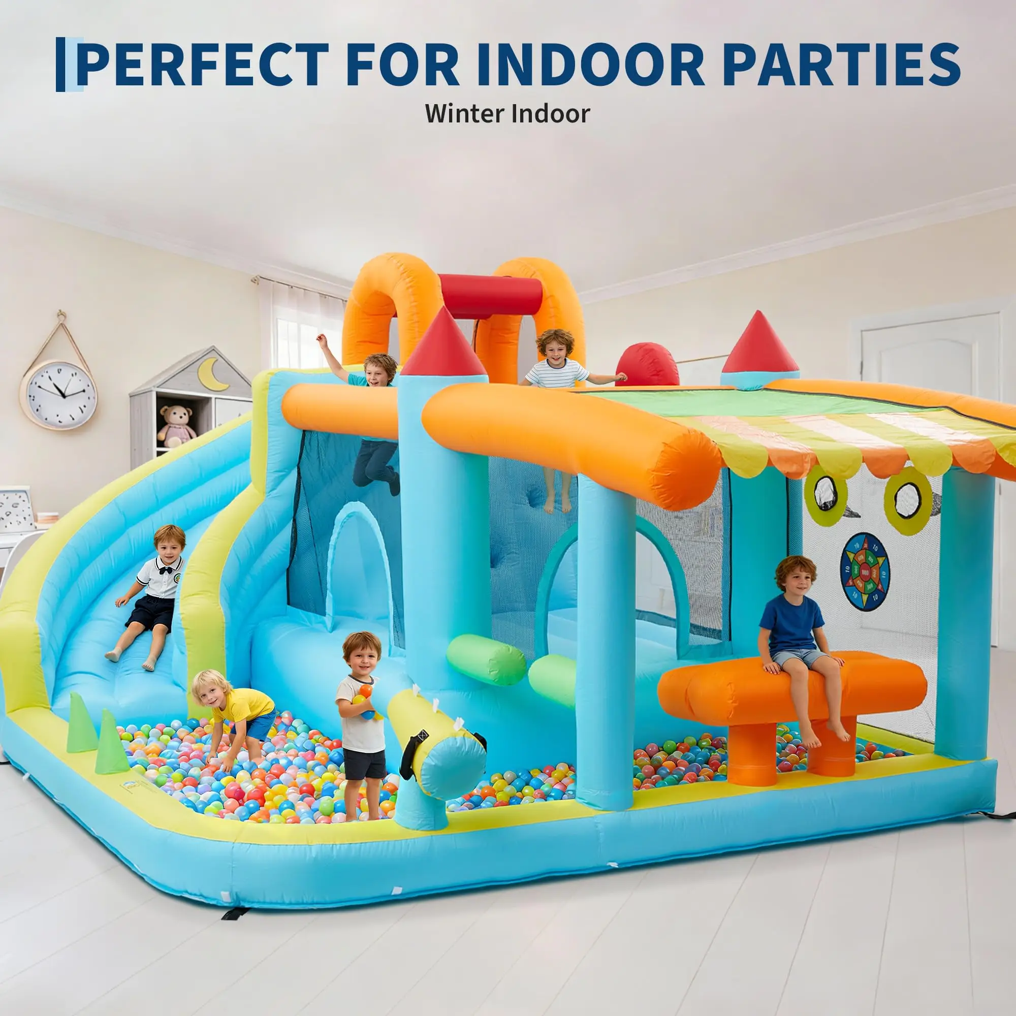 14FT Kids Bounce House With Slide & 450W Blower, 12-in-1 Inflatable Water Bouncer For Backyard Indoor Outdoor Party Castle Play
14FT Kids Bounce House With Slide & 450W Blower, 12-in-1 Inflatable Water Bouncer For Backyard Indoor Outdoor Party Castle Play