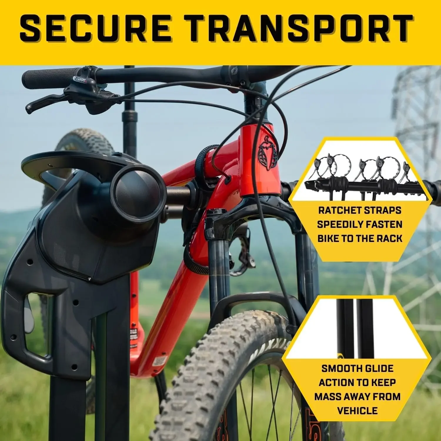 Glide EX Bike Hitch Bike Rack Easy Hatch Access,Integrated Security, Smooth Glide Action, Black (5-Bike)
Glide EX Bike Hitch Bike Rack Easy Hatch Access,Integrated Security, Smooth Glide Action, Black (5-Bike)