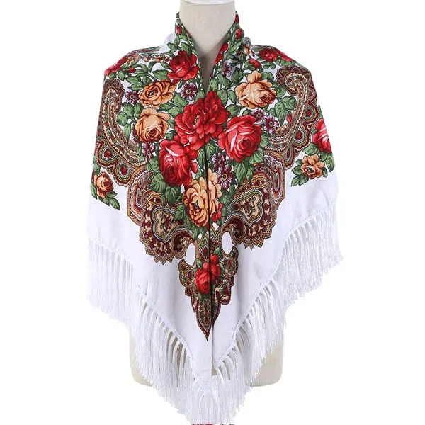 Russian Cloak Large Flower Printed Generous Scarf Women's Shawl Warm Autumn Winter multi-function Scarf Ponchos Capes White
Russian Cloak Large Flower Printed Generous Scarf Women's Shawl Warm Autumn Winter multi-function Scarf Ponchos Capes White
