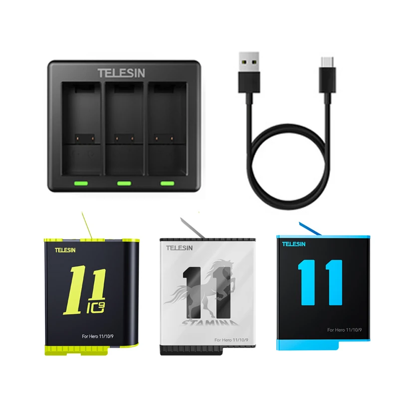 TELESIN 3 Ways Battery Charger For GoPro 9 10 11 LED Light Charging for GoPro Hero Black 11 10 9 Action Camera Accessories
TELESIN 3 Ways Battery Charger For GoPro 9 10 11 LED Light Charging for GoPro Hero Black 11 10 9 Action Camera Accessories