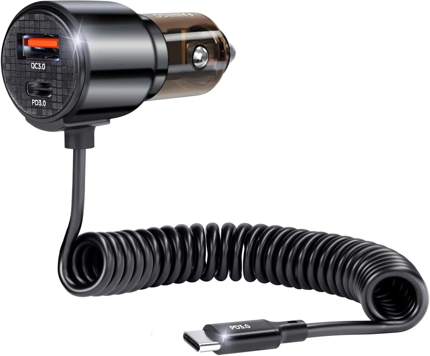 110W Retractable Car Charger, 3-Port Cigarette Lighter Adapter, 5.7 ft USB-C Cable Fast Charge for iPhone, Galaxy, and More
110W Retractable Car Charger, 3-Port Cigarette Lighter Adapter, 5.7 ft USB-C Cable Fast Charge for iPhone, Galaxy, and More