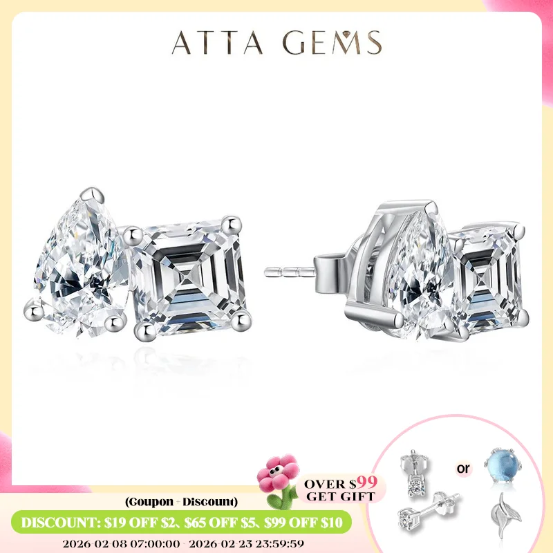 ATTAGEMS Moissanite Silver 925 Earrings Pear Asscher Shape VVS1 Stud Earring for Women 2023 Trending Wedding Gift Fine Jewelry
ATTAGEMS Moissanite Silver 925 Earrings Pear Asscher Shape VVS1 Stud Earring for Women 2023 Trending Wedding Gift Fine Jewelry