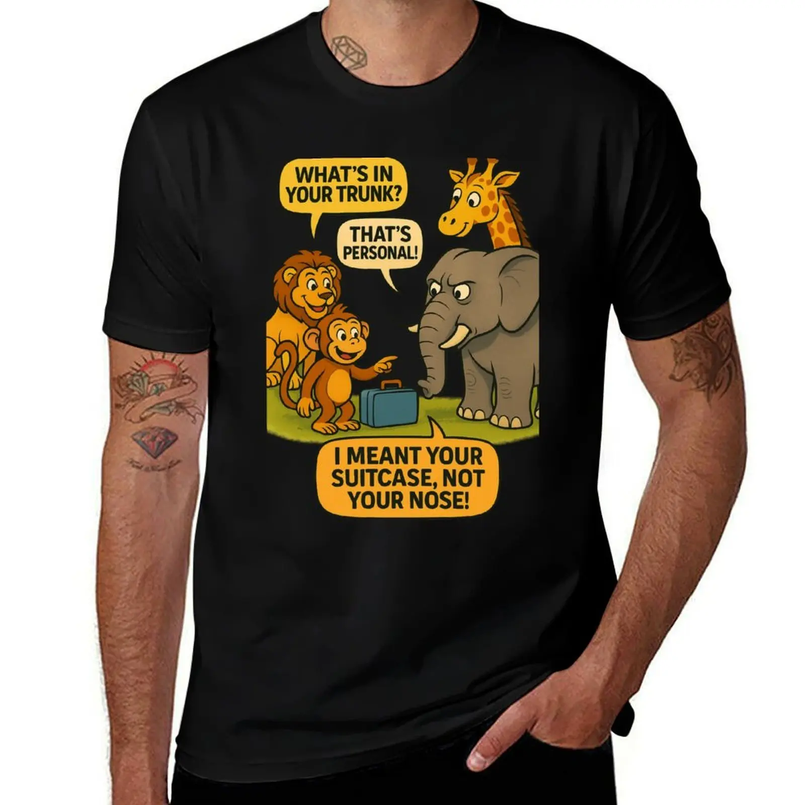 Jungle Banter: Monkey vs. Elephant T-Shirt luxury t-shirt Anime t-shirt tshirts personalised Short sleeve tee men
Jungle Banter: Monkey vs. Elephant T-Shirt luxury t-shirt Anime t-shirt tshirts personalised Short sleeve tee men