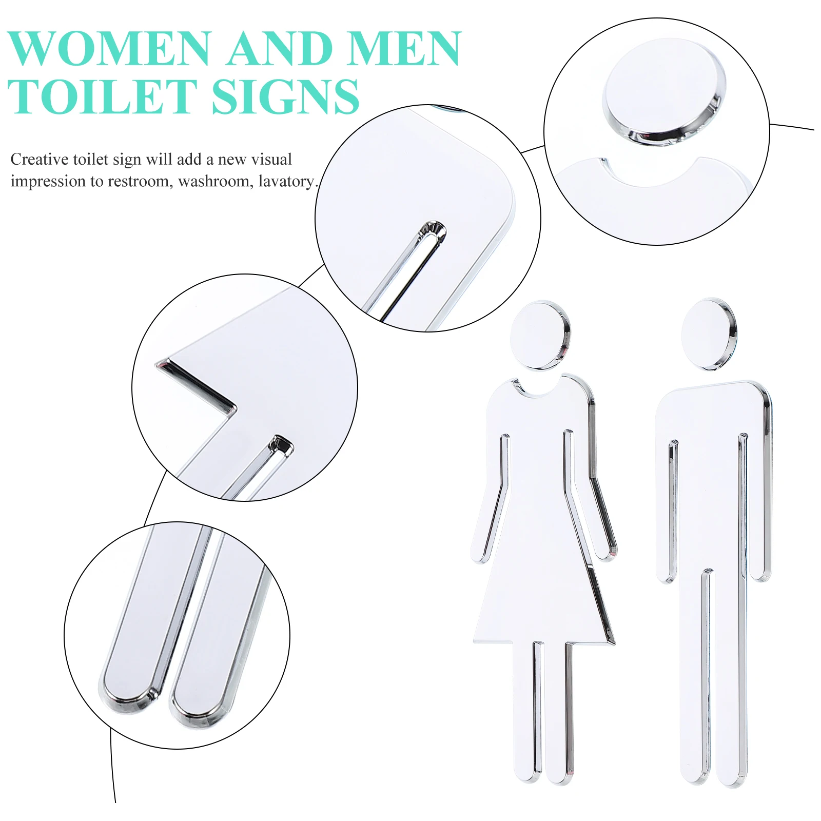 Hotel Signboard Restroom Identification Women Men Toilet Signs ABS Material Creative Home Hotel Public Decor Party Supplies
Hotel Signboard Restroom Identification Women Men Toilet Signs ABS Material Creative Home Hotel Public Decor Party Supplies