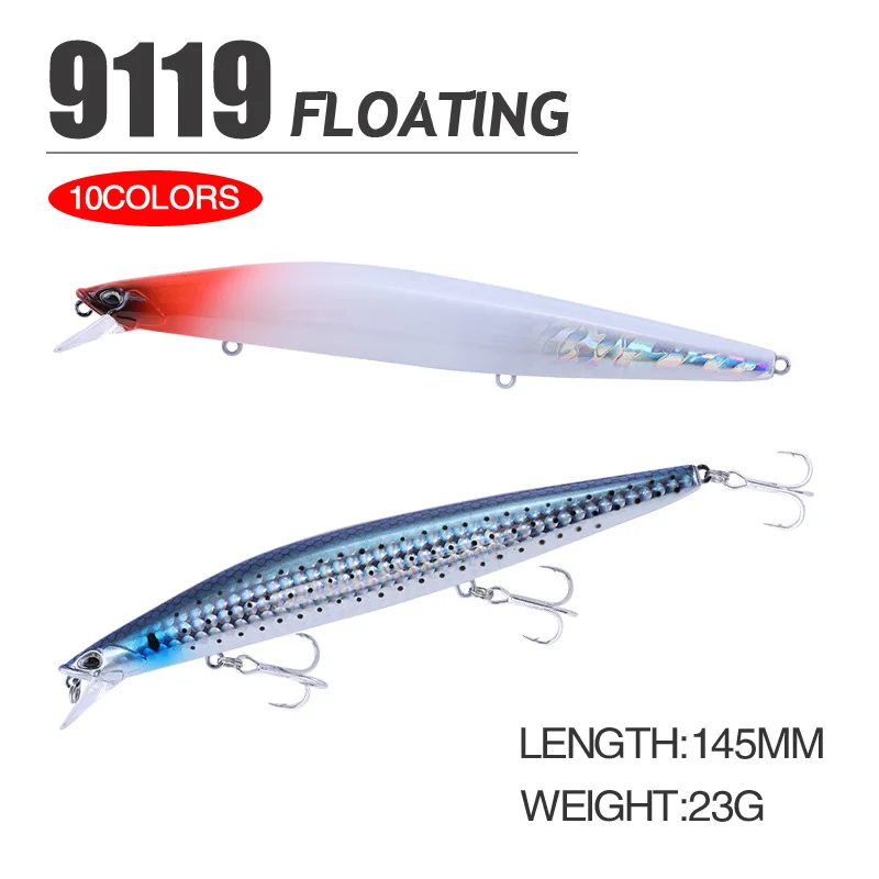 Minnow Fishing Lure 14.5cm 23g Wobbler Long Cast Floating Spring Weight Transition Artificial Hard Bait Sea Fishing Bass Bait
Minnow Fishing Lure 14.5cm 23g Wobbler Long Cast Floating Spring Weight Transition Artificial Hard Bait Sea Fishing Bass Bait
