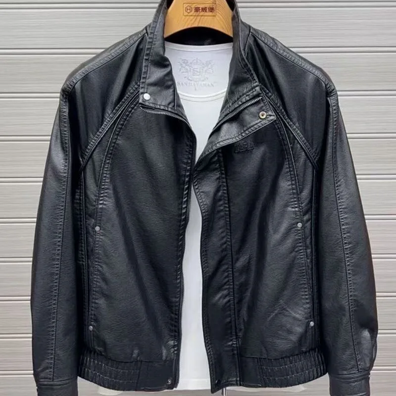 Faionable Retro Stand Collar ort Leather Jaet Men's Motorcycle PU Coat Windproof Youth Casual Long Sve Color
Faionable Retro Stand Collar ort Leather Jaet Men's Motorcycle PU Coat Windproof Youth Casual Long Sve Color