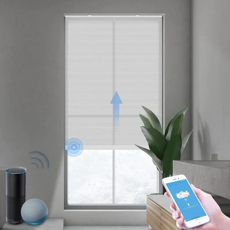 Semi-Transparent Motorized Shades, Smart Control, Cordless Honeycomb Blinds, AA Battery Po
Semi-Transparent Motorized Shades, Smart Control, Cordless Honeycomb Blinds, AA Battery Po